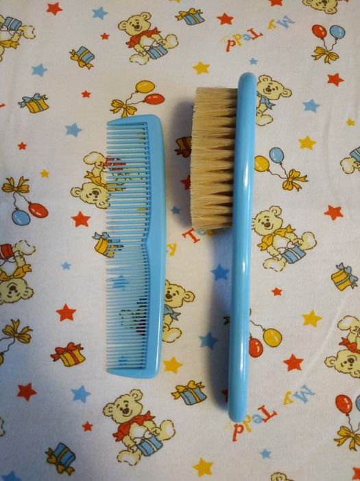 Детская расческа с натуральной ворсы для новорожденных набор