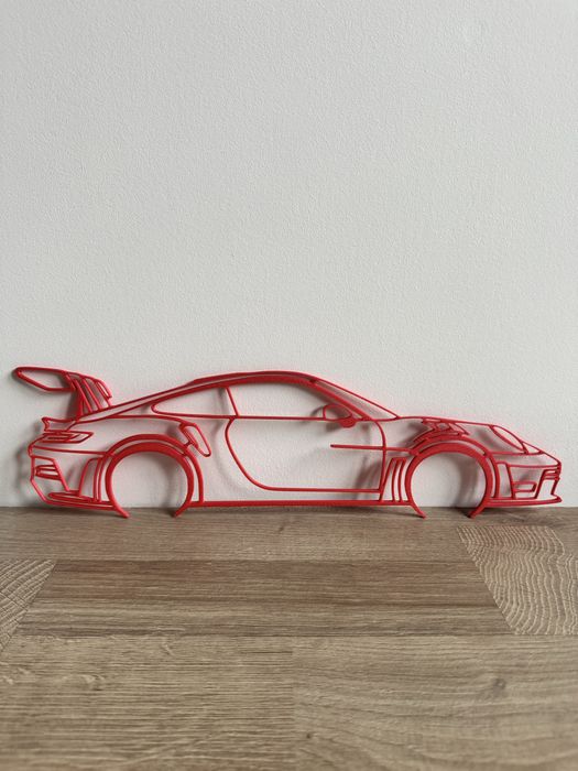 Porsche 911 GT3 RS Dekoracja Ścienna Sylwetka Samochodu Ozdoba