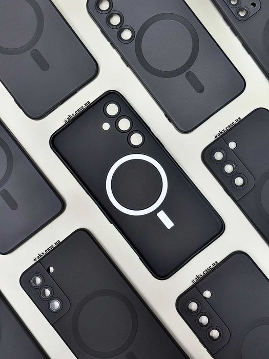Чорний темний силіконовий чохол MagSafe з лінзами Samsung A/S/Note