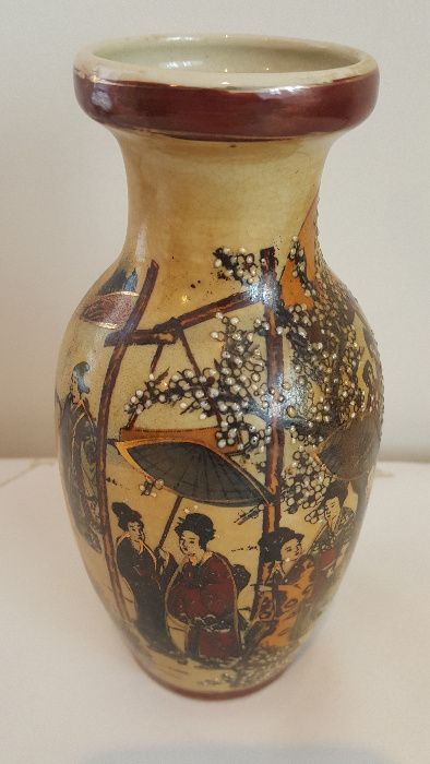 Wazon chińska porcelana Satsuma ręcznie malowa 16 cm