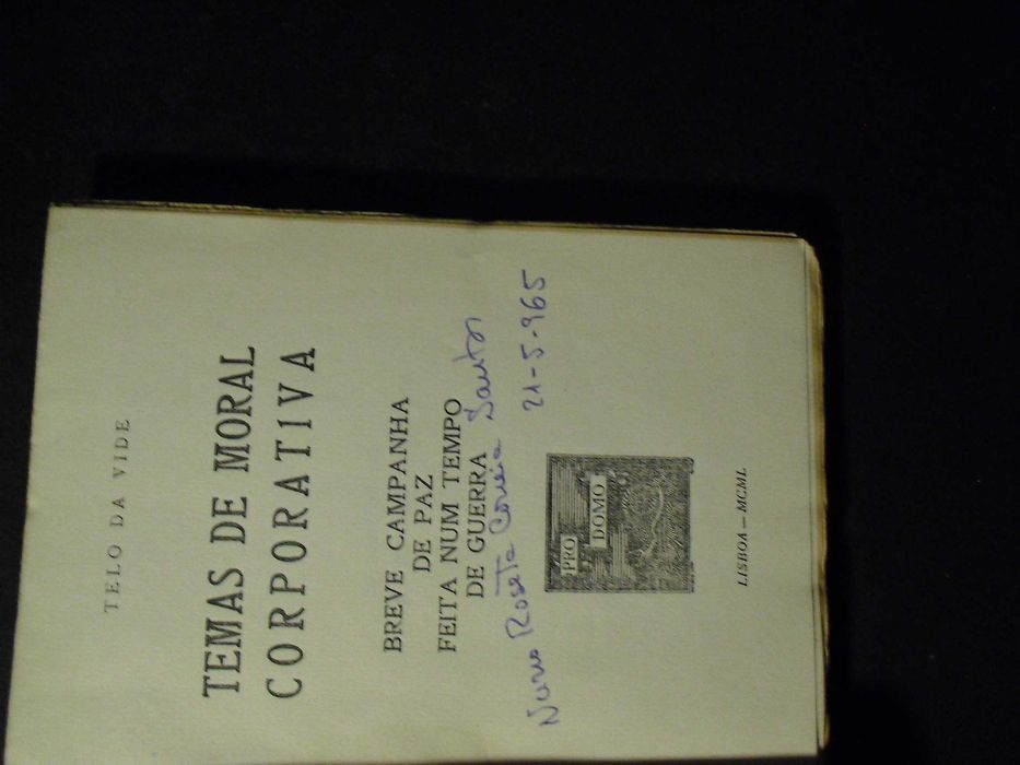 VIDE (TELO DA)- TEMAS DE MORAL CORPORATIVA-