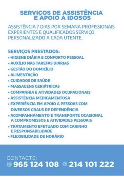 Cuidador de idosos/Geriatria/Apoio Domiciliaria