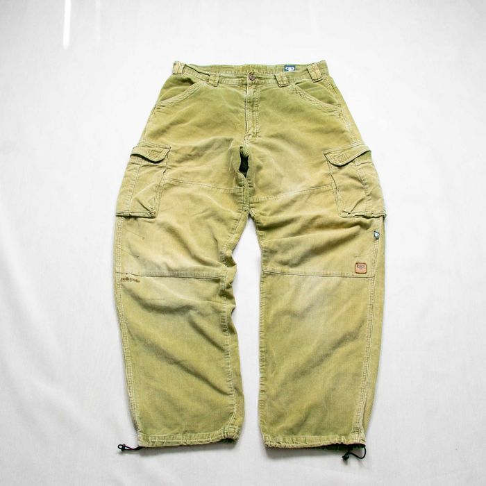 Pelle Pelle y2k baggy cargo spodnie sztruksowe L khaki