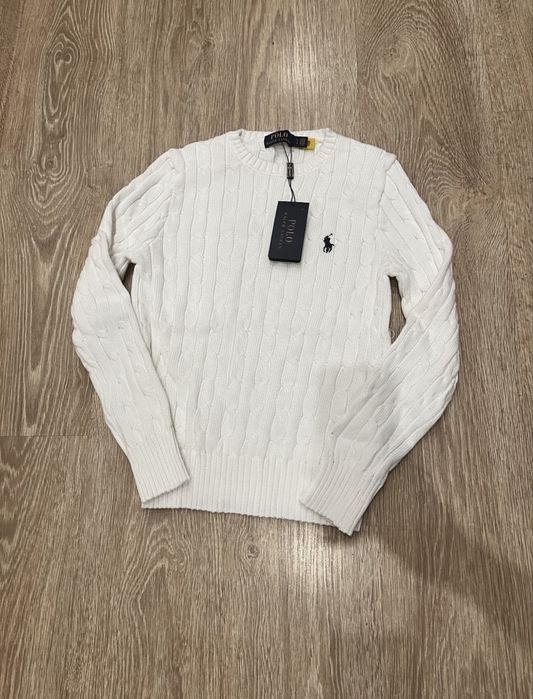 Damski bialy sweter polo ralph lauren