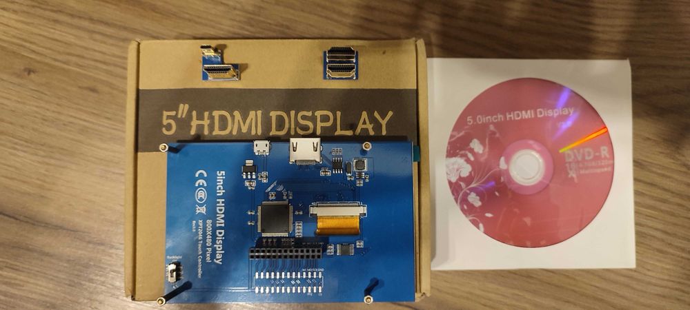 LCD TFT 5'' 800x480px HDMI+GPIO Raspberry Pi 4B/3B+/3/2/B+/Zero/Zero W