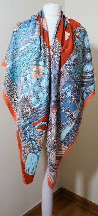 chusta jedwabna 130/130 styl Hermes