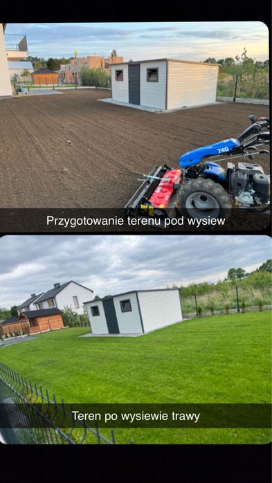 Usługi Glebogryzarką separacyjną broną zakładanie trawników z siewu