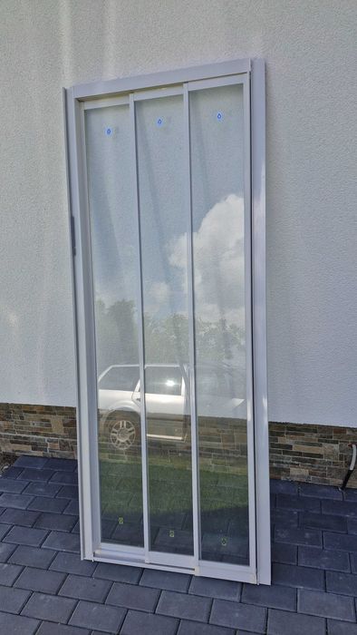 Drzwi prysznicowe przesuwne 3-skrzydłowe 190x80 (77-80 cm) wnękowe z profilami