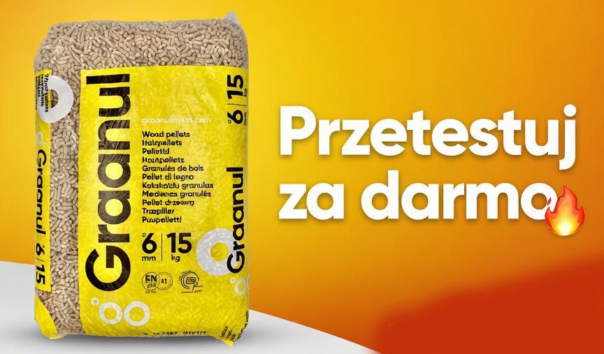 ZA DARMO | PELLET/PELET GRAANUL 6mm -  EN Plus A1 Certyfikowany | Worek 15 kg - PRZETESTUJ ZA DARMO
