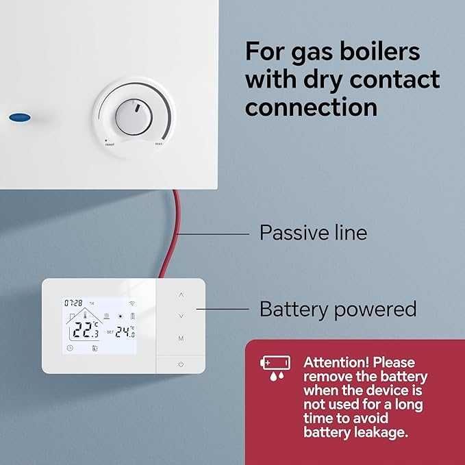 BEOK CONTROLS Termostat do kotłów gazowych, WiFi, asystent google, A-