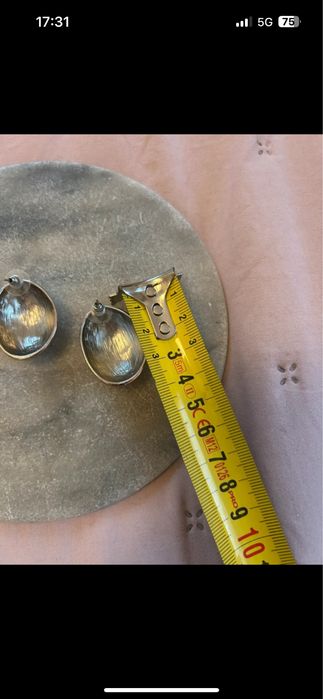 Kolczyki duze masywne srebrne klipsy okragle