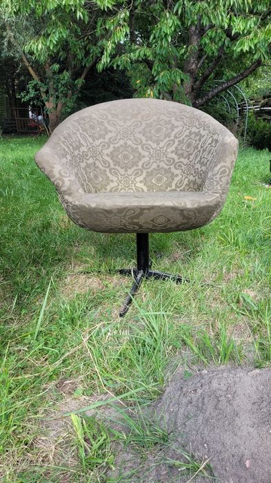 2 fotele muszelki vintage obrotowe design
