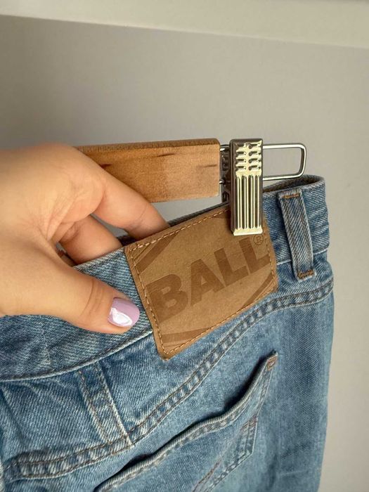 Jeansy BALL postrzępionym dołem a'la vintage 100% cotton high waist 29/32 Baserena jeans