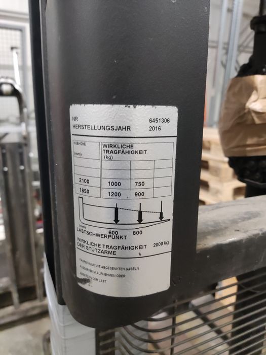 Maszt z wózka do np. ciągnika, duplex, lekki, 2100mm, podwójne widły