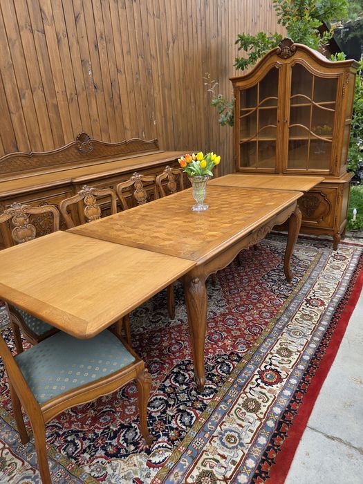 Rzeźbiona jadalnia Ludwik Prowansja stół komoda witryna  #1913 Węgrów