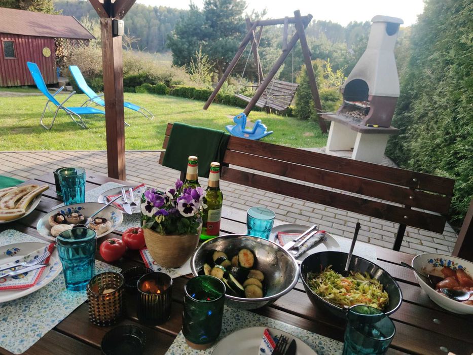 Domek na Kaszubach Wczasy Zdunowice , balia z jacuzzi+sauna