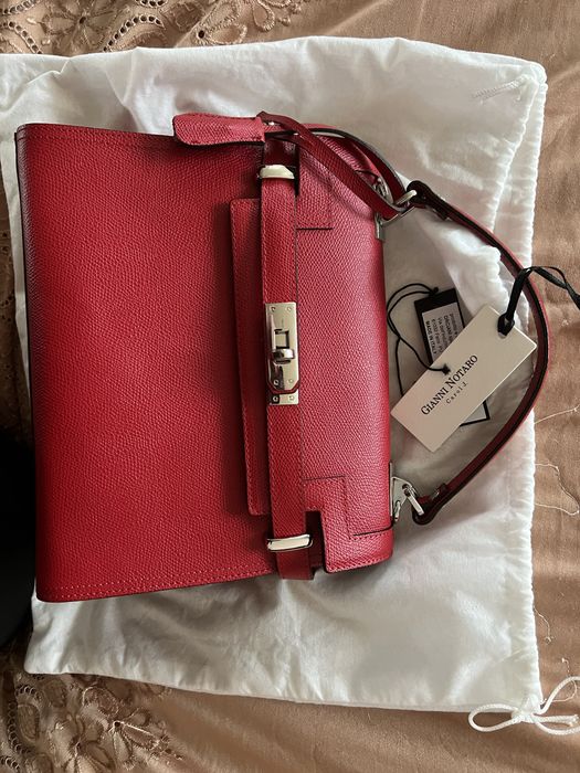 Кожаная красная сумка Gianni Notaro. Италия