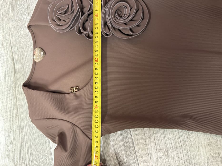 Piękny komplet body legginsy La Diva karmel