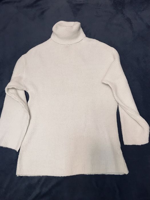 Biały damski prążkowany golf h&m r. XS
