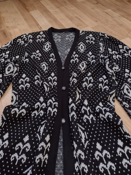 Długi sweter kardigan damski L