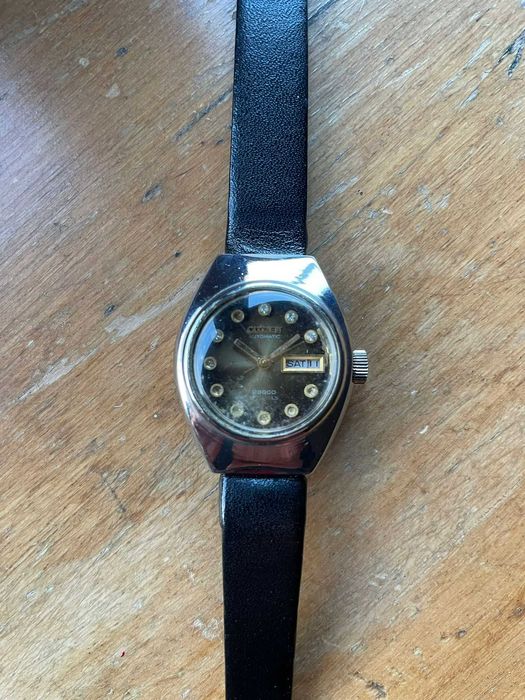 Relógio Citizen automático feminino aço vintage pulseira de couro