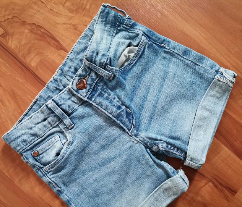 Krótkie spodenki H&M jeans denim 6-7 lat 122