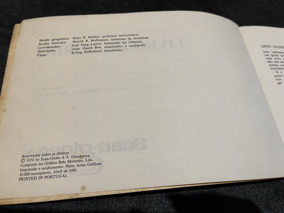 Livro de Bordo Globo Historico Iluminado