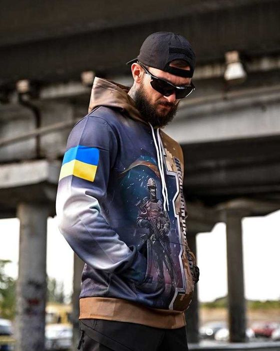 Мілітарі худі Ukrainian Ground Forces ЗСУ на флісі без передоплати