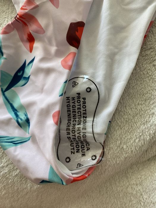 Strój kąpielowy M bikini biały w kwiaty nowy