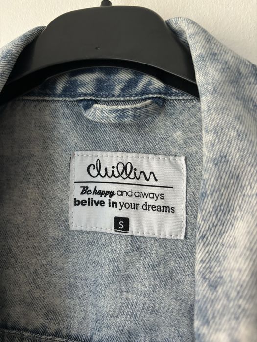 Kurtka dżinsowa jeansowa Cropp Jasna z przetarciami S M 36 38 Oversize