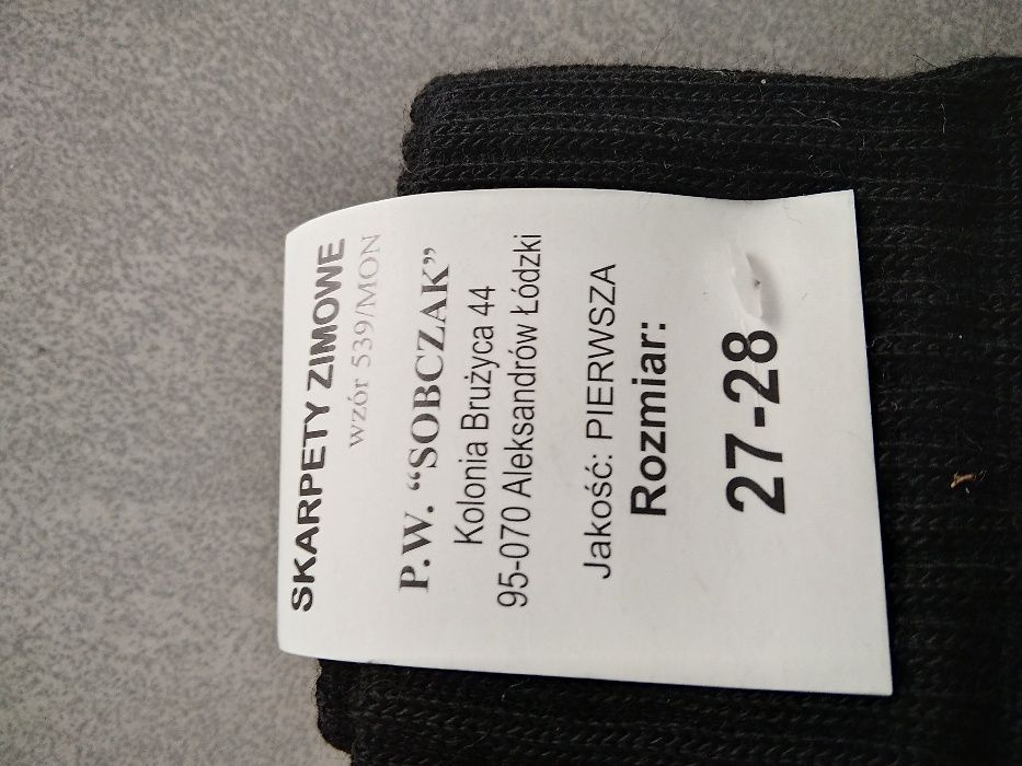 Skarpety zimowe wz. 539/MON oraz 540/MON
