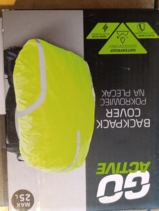 Pokrowiec na plecak+ pokrowiec na kask rowerowy.Active. Nowe.