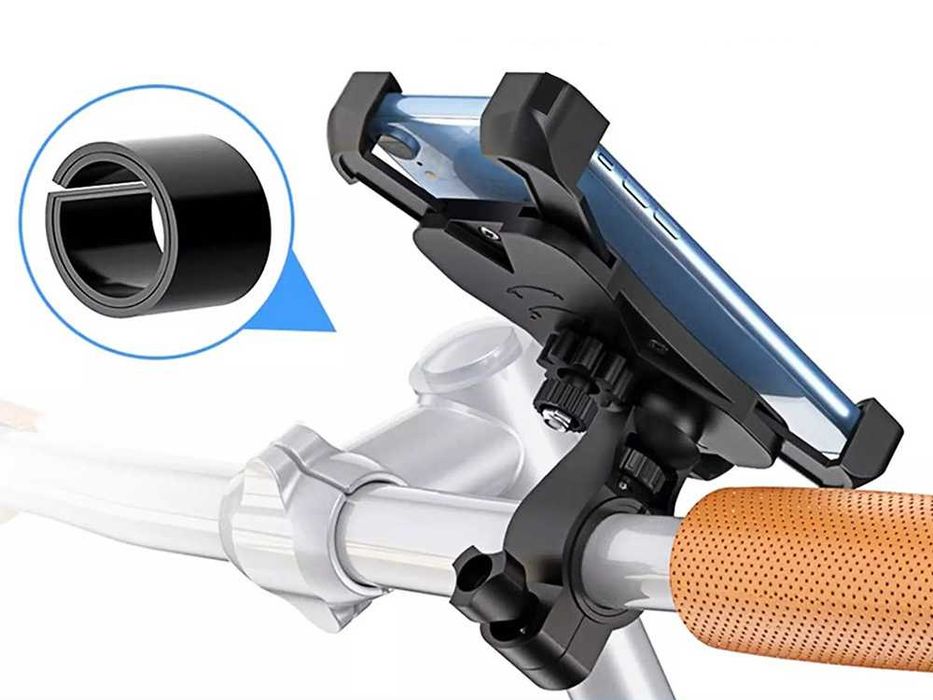 Uchwyt rowerowy stabilny mocny na telefon motor kierownicę 360