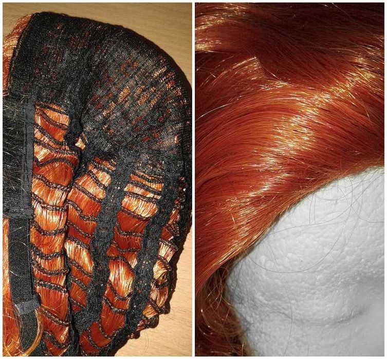 Merida Waleczna lokowana peruka ruda pomarańczowa z lokami cosplay wig