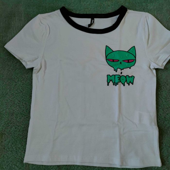 Biała bluzka meow