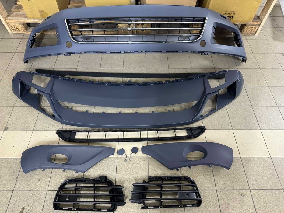 VW Touareg 10-14 7p бампер передній спойлер Таурег