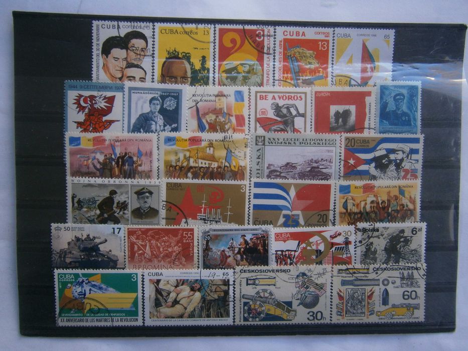 28 selos sobre Guerra e revoluções todos diferentes