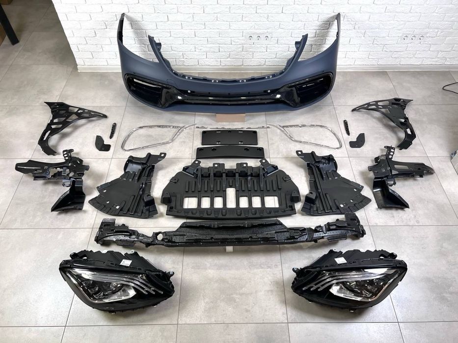 Рестайлинг обвес AMG S63 Mercedes W222 фары бампера пороги