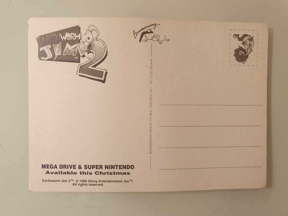 Postal do jogo Earth Worm Jim 2 da Nitendo