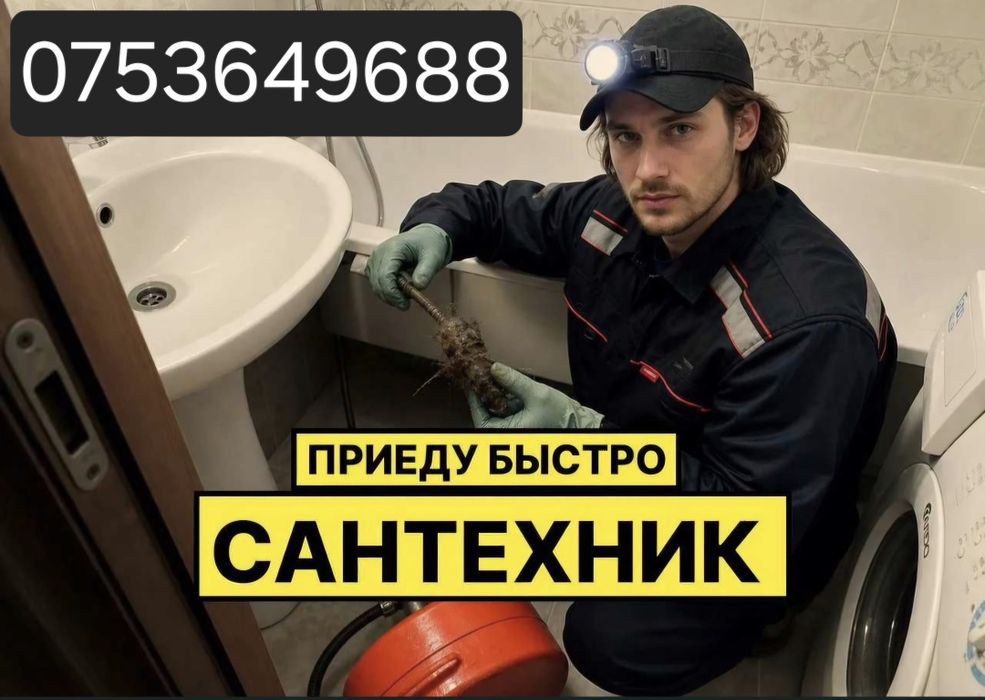 Чістка каналізації. Сантехнік . Засор труби