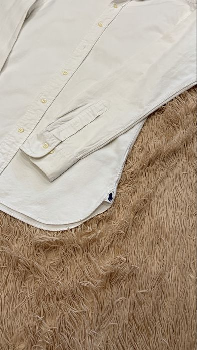 Біла сорочка белая рубашка polo ralph lauren logo поло ральф лорен оригинал m