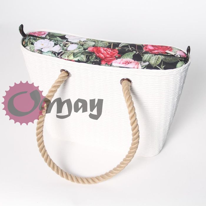organizer OBAG URBAN MINI czarny róże ogród kwiaty 2 kieszenie OMAY
