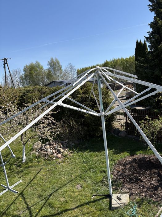 Parasol ogrodowo kawiarniany - stelaż z podstawą