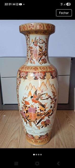 Jarrão chinês em porcelana com 60 cm