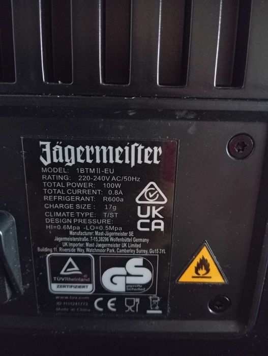 Maszyna Jägermeister do shotów