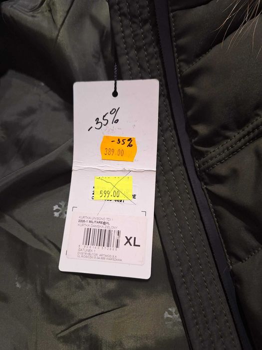 kurtka zimowa damska khaki XL