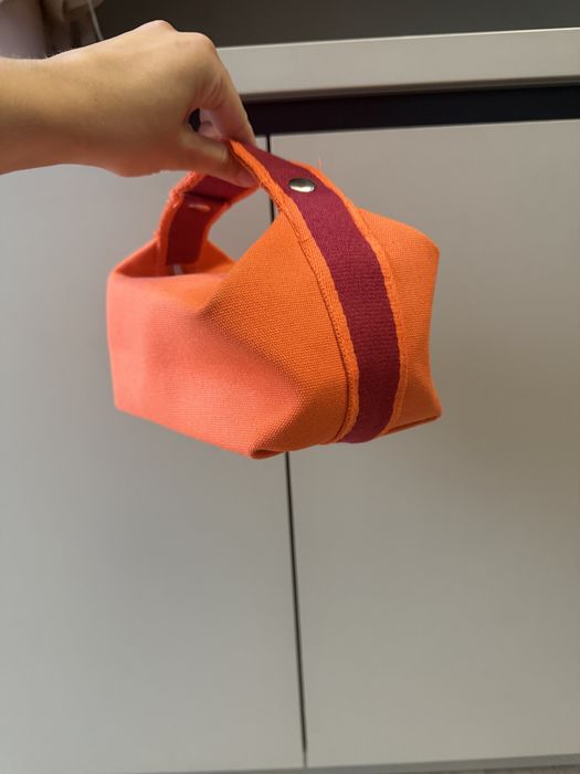 Pomaranczowa kosmetyczka torebka Hermes nowosc