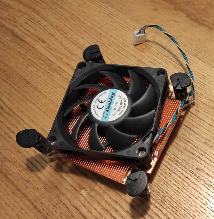 Медний ЦПУ кулер CPU cooler вентилятор Intel CoolJag 1U ШИМ 4-pin PWM