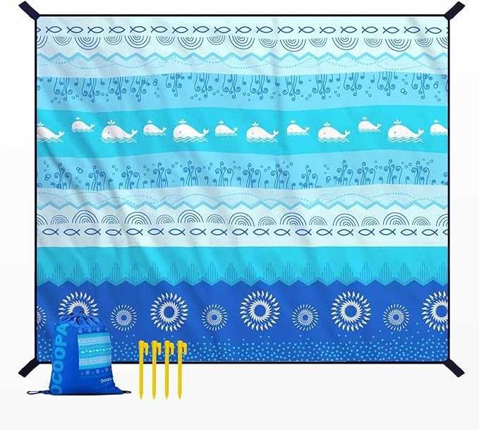 Koc Plażowy OCOOPA Wodoodporny Odporny na Piasek 274x204cm Bardzo Duży