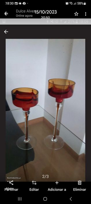 Vendo fruteira e castiçais da Marinha Grande